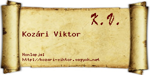 Kozári Viktor névjegykártya